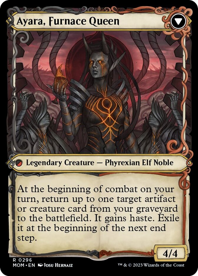 Ayara, Widow of the Realm // Ayara, Furnace Queen (Showcase Planar Booster Fun) [March of the Machine] | Webway Games