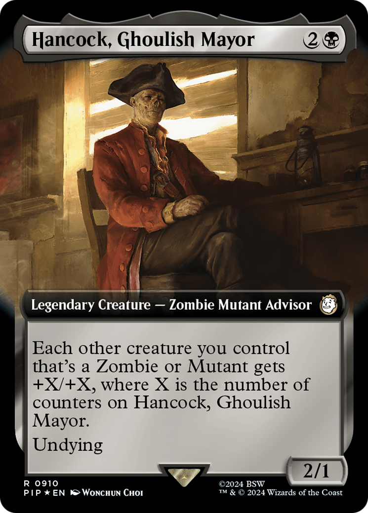 Hancock, Ghoulish Mayor (Extended Art) (Surge Foil) [Fallout] | Webway Games