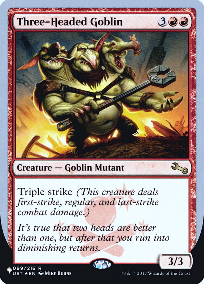 Three-Headed Goblin (Unfinity Foil Edition) [The List] | Webway Games
