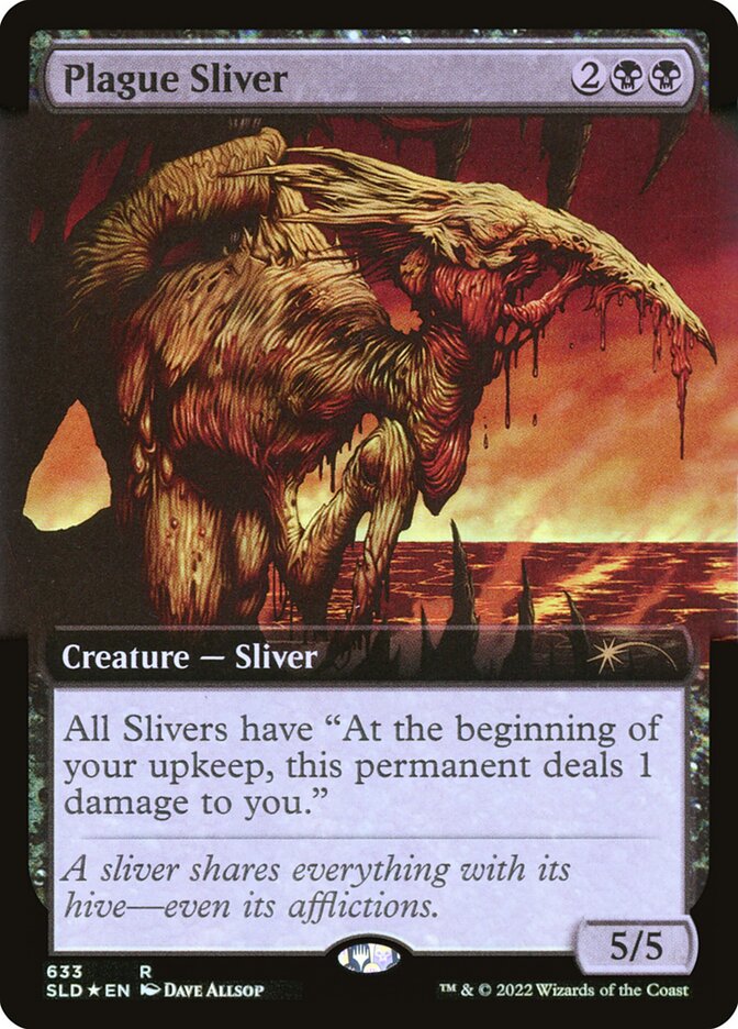 Plague Sliver (Extended Art) (Step-and-Compleat Foil) [Secret Lair Drop Promos] | Webway Games