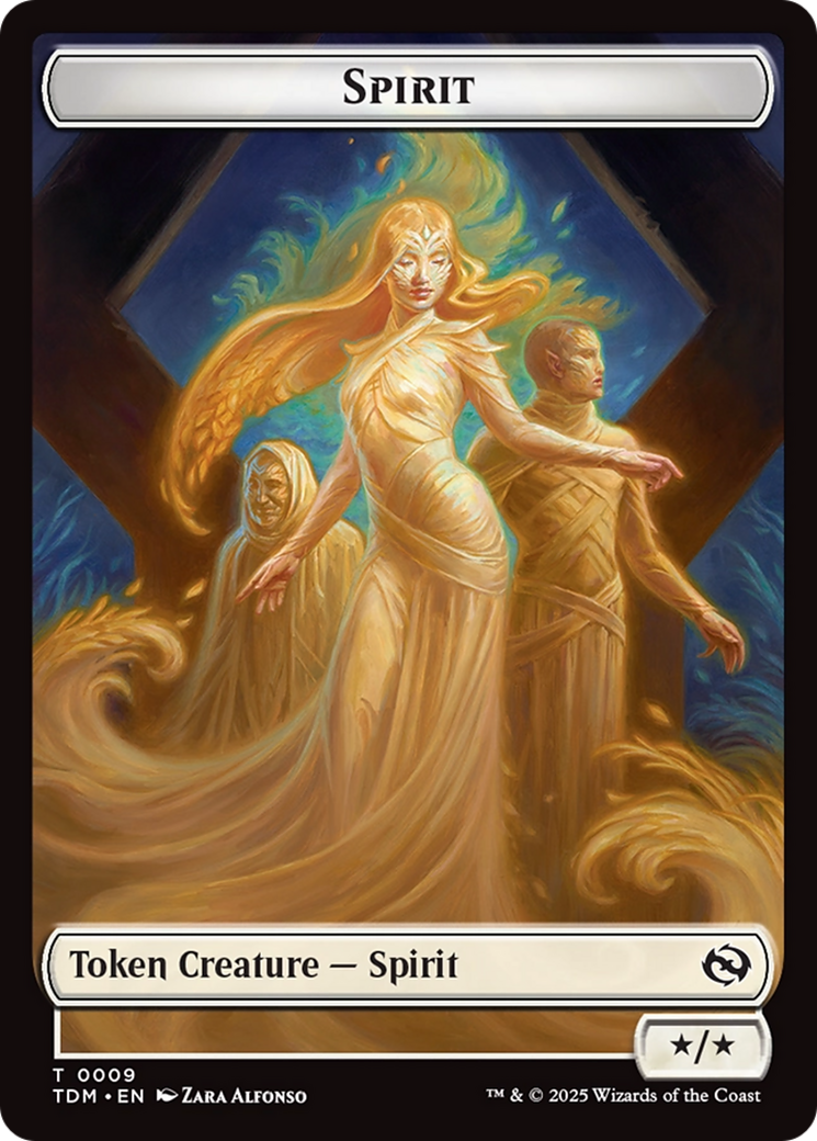 Spirit (0008) // Spirit (0009) Double-Sided Token [Tarkir: Dragonstorm Tokens] | Webway Games