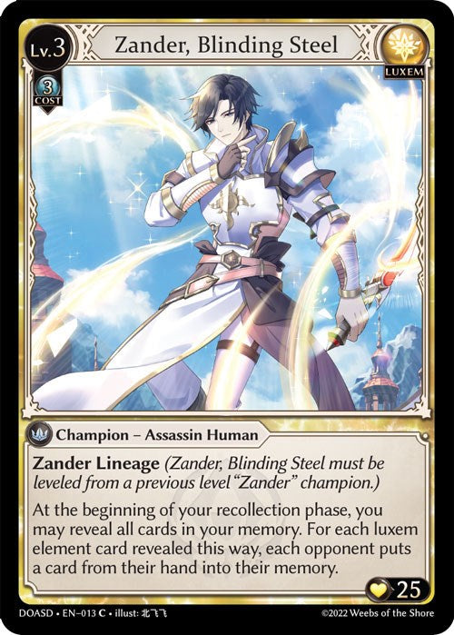 Zander, Blinding Steel (013) [Dawn of Ashes: Starter Decks] | Webway Games