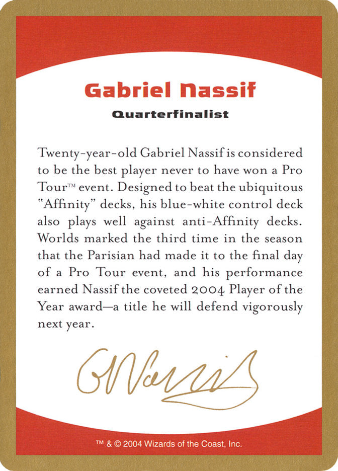 Gabriel Nassif Bio [World Championship Decks 2004] | Webway Games