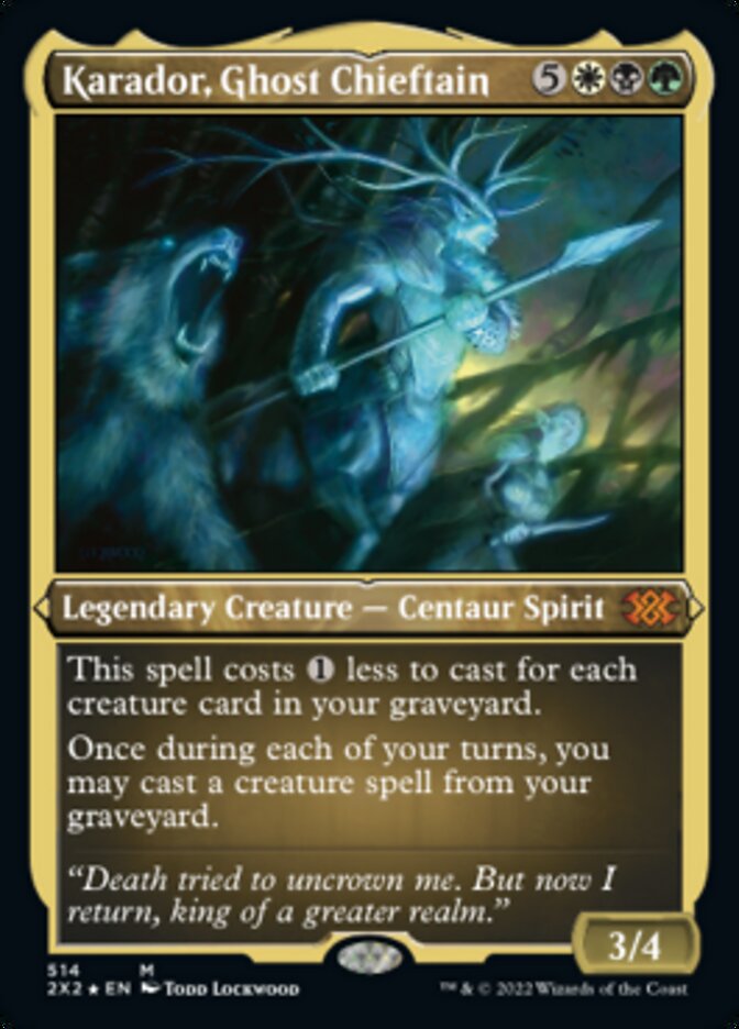 Karador, Ghost Chieftain (Foil Etched) [Double Masters 2022] | Webway Games