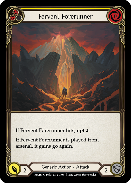 Fervent Forerunner (Yellow) [ARC183-C] (Arcane Rising)  1st Edition Rainbow Foil | Webway Games