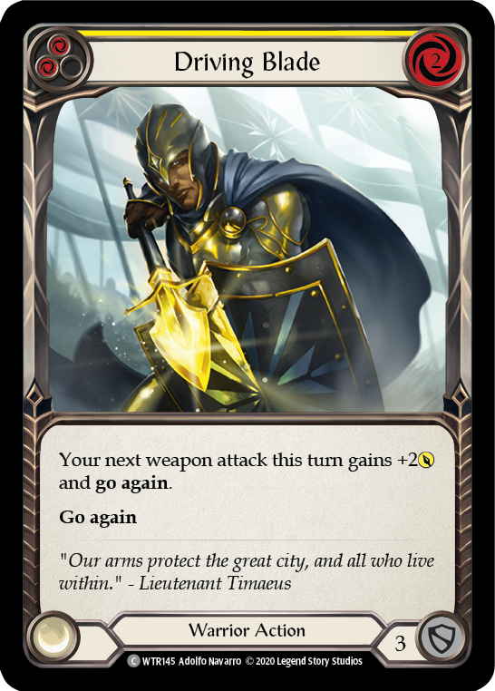 Driving Blade (Yellow) [U-WTR145] (Welcome to Rathe Unlimited)  Unlimited Rainbow Foil | Webway Games