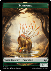 Tarmogoyf (Ripple Foil) // Saproling Double-Sided Token [Modern Horizons 3 Commander Tokens] | Webway Games