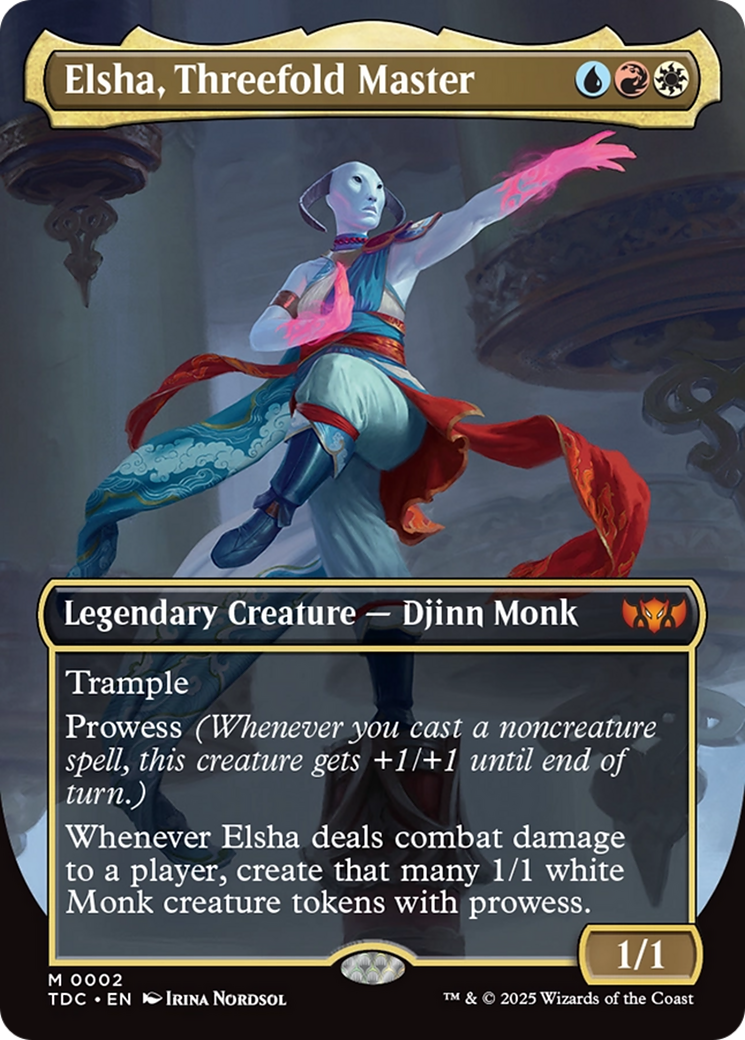 Elsha, Threefold Master (Borderless) [Tarkir: Dragonstorm Commander] | Webway Games