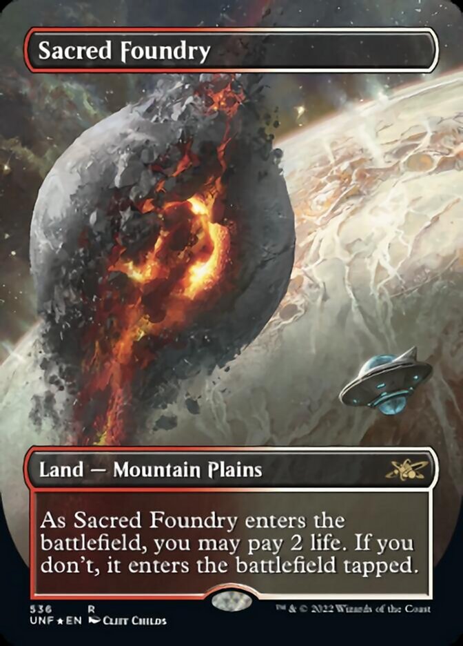Sacred Foundry (Borderless) (Galaxy Foil) [Unfinity] | Webway Games