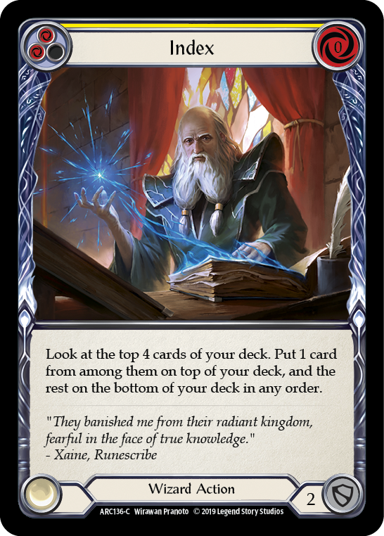 Index (Yellow) [ARC136-C] (Arcane Rising)  1st Edition Rainbow Foil | Webway Games