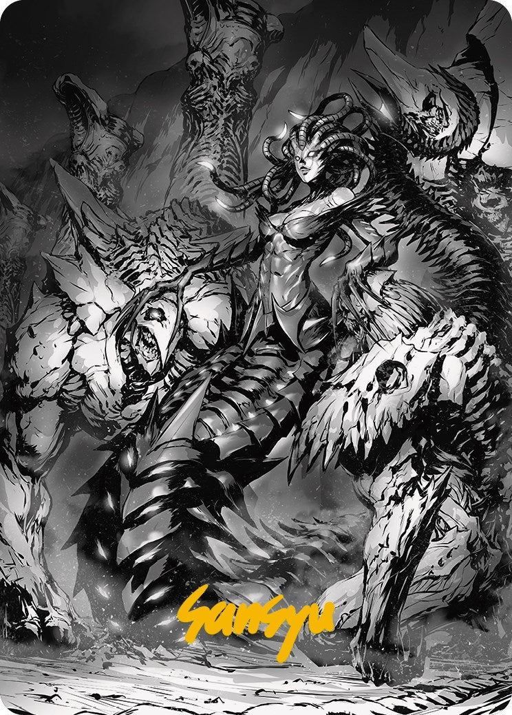 Vraska, Betrayal's Sting Art Card (Gold-Stamped Signature) [Phyrexia: All Will Be One Art Series] | Webway Games