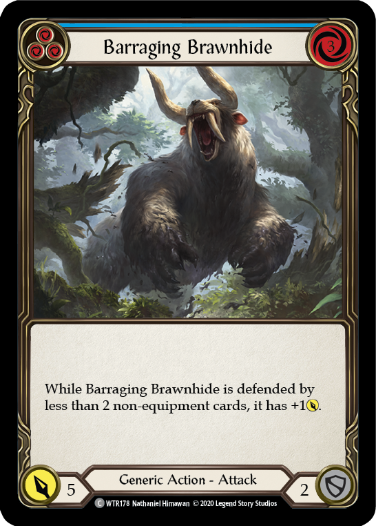 Barraging Brawnhide (Blue) [U-WTR178] (Welcome to Rathe Unlimited)  Unlimited Rainbow Foil | Webway Games
