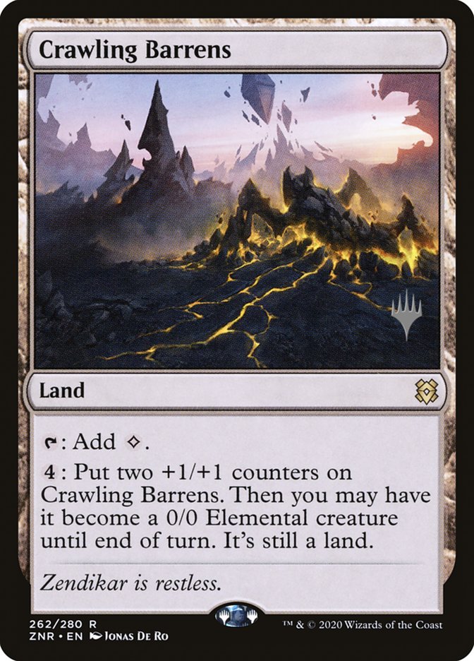 Crawling Barrens (Promo Pack) [Zendikar Rising Promos] | Webway Games
