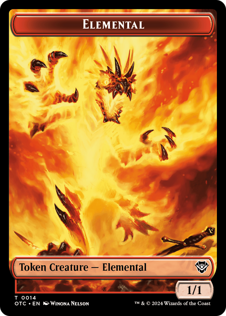 Bird Illusion // Elemental (0014) Double-Sided Token [Outlaws of Thunder Junction Commander Tokens] | Webway Games