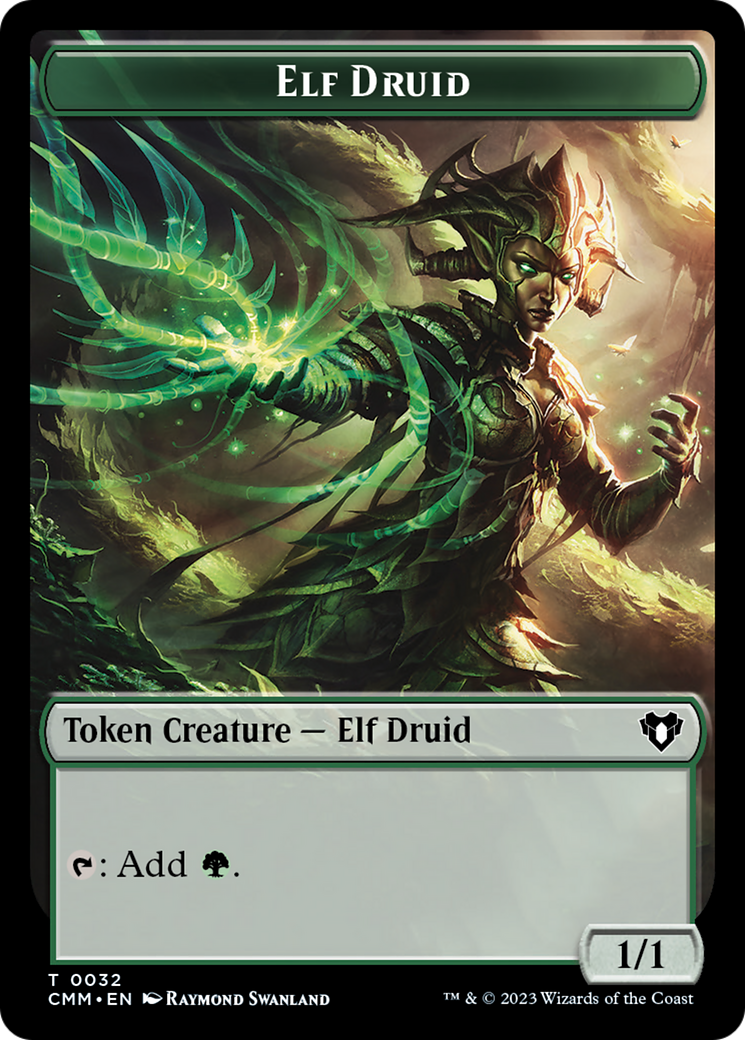 Elemental (0024) // Elf Druid Double-Sided Token [Commander Masters Tokens] | Webway Games