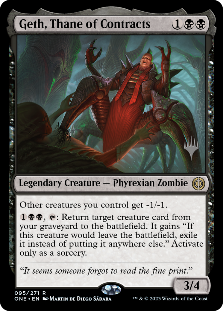Geth, Thane of Contracts (Promo Pack) [Phyrexia: All Will Be One Promos] | Webway Games