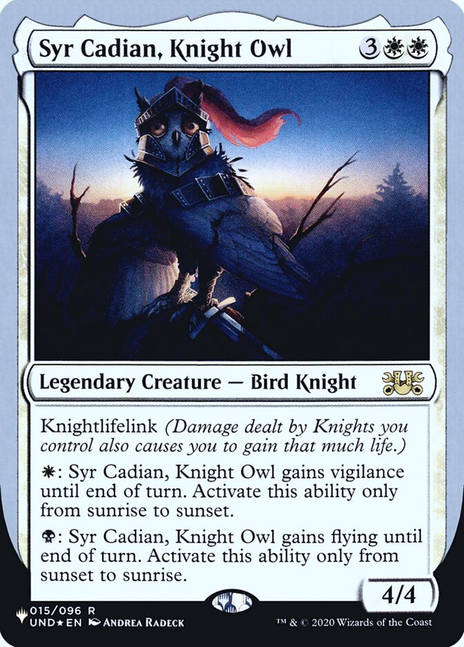 Syr Cadian, Knight Owl (Unfinity Foil Edition) [The List] | Webway Games