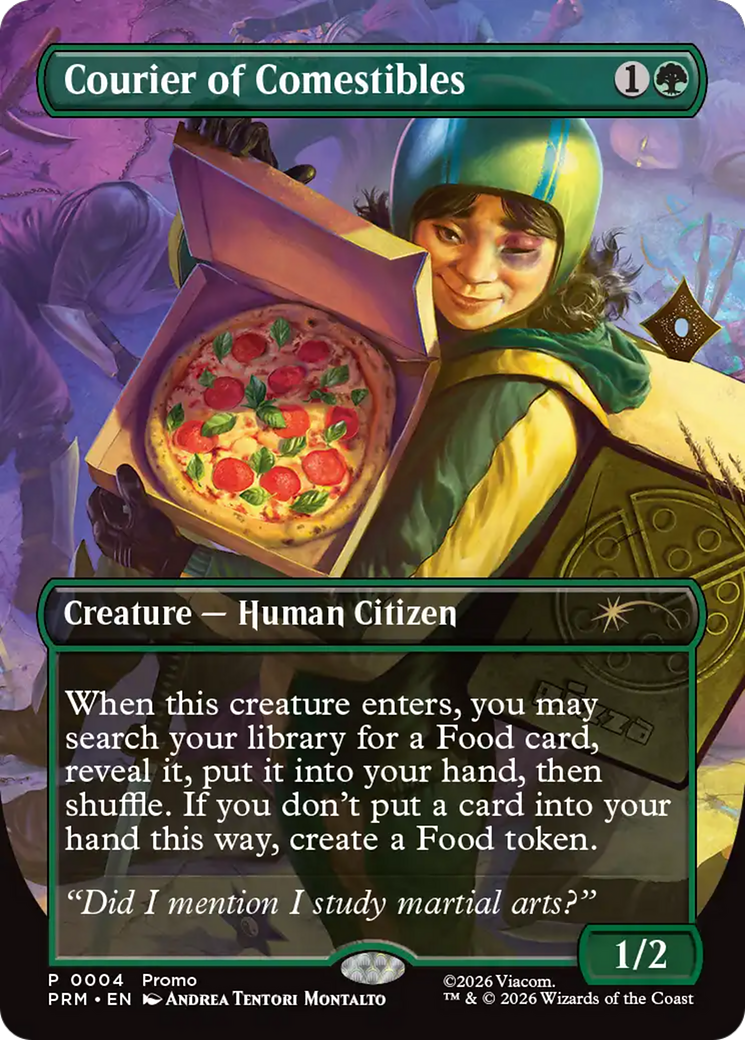Courier of Comestibles (Borderless) [Wizards Play Network 2026] | Webway Games