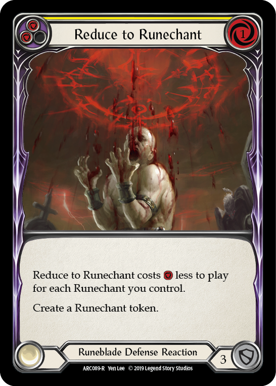 Reduce to Runechant (Yellow) [ARC089-R] (Arcane Rising)  1st Edition Rainbow Foil | Webway Games