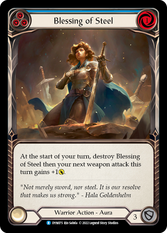 Blessing of Steel (Blue) [DYN075] (Dynasty)  Rainbow Foil | Webway Games