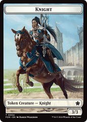 Human // Knight Double-Sided Token [Foundations Tokens] | Webway Games