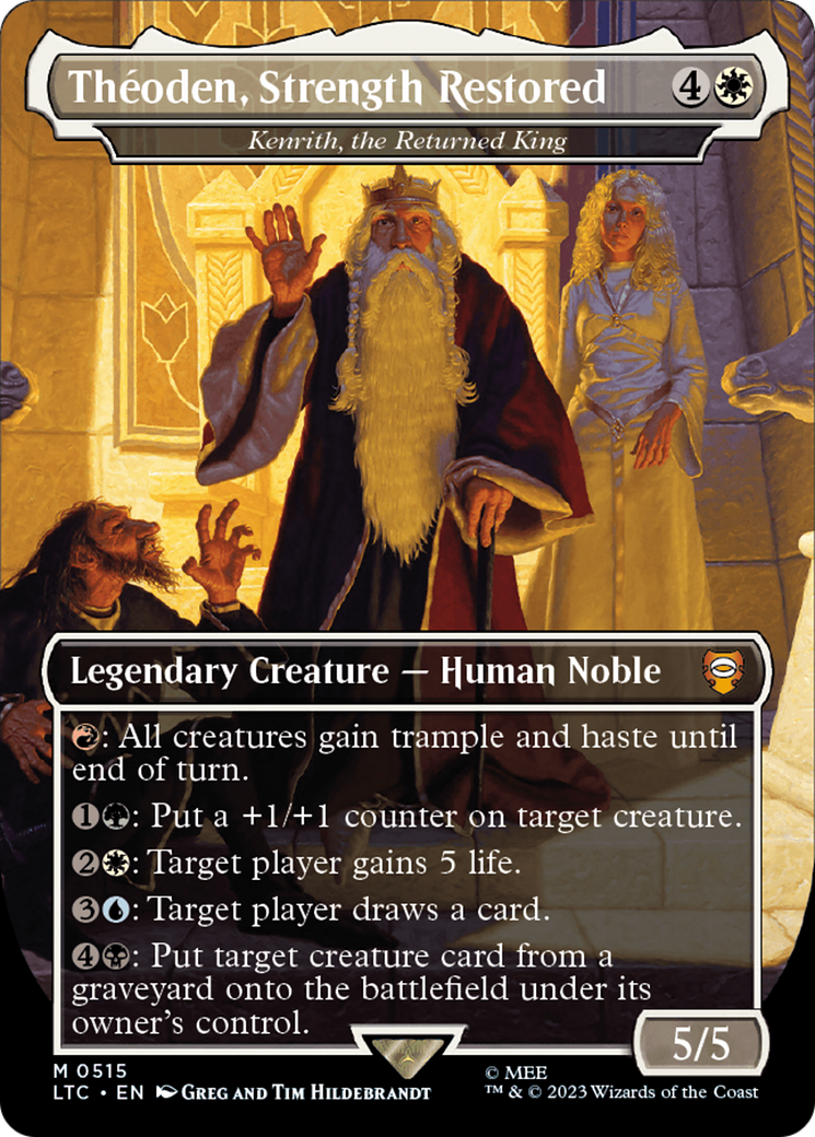 Theoden, Strength Restored - Kenrith, the Returned King (Borderless) [The Lord of the Rings: Tales of Middle-Earth Commander] | Webway Games