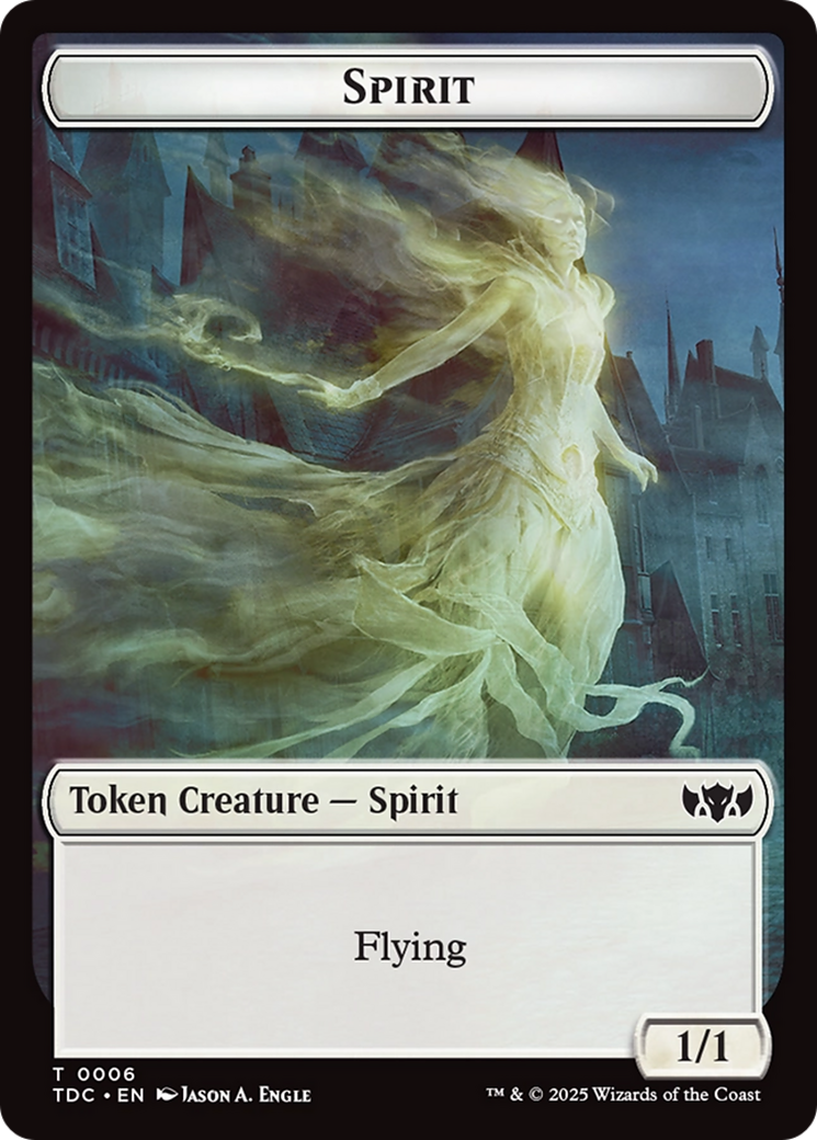 Spirit // Treasure Double-Sided Token [Tarkir: Dragonstorm Commander Tokens] | Webway Games