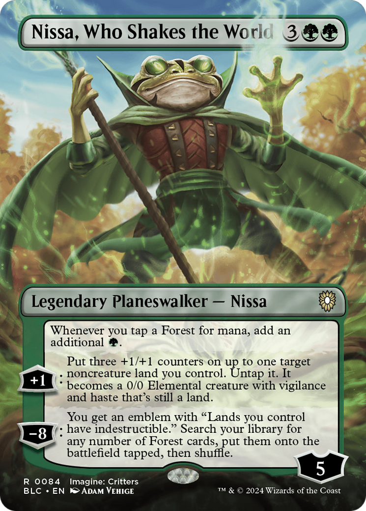 Nissa, Who Shakes the World (Borderless) [Bloomburrow Commander] | Webway Games
