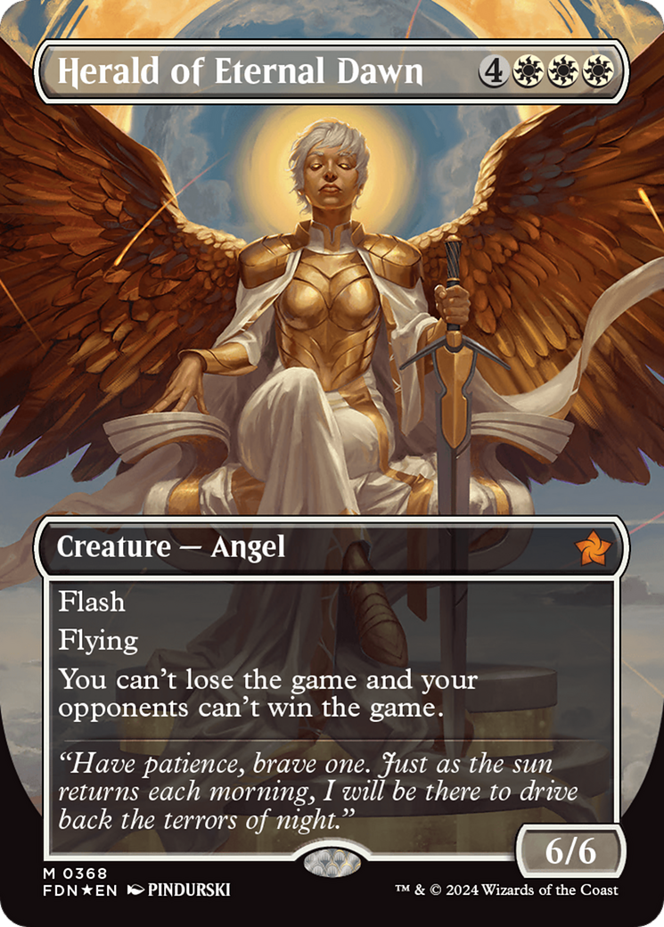 Herald of Eternal Dawn (Borderless) (Mana Foil) [Foundations] | Webway Games