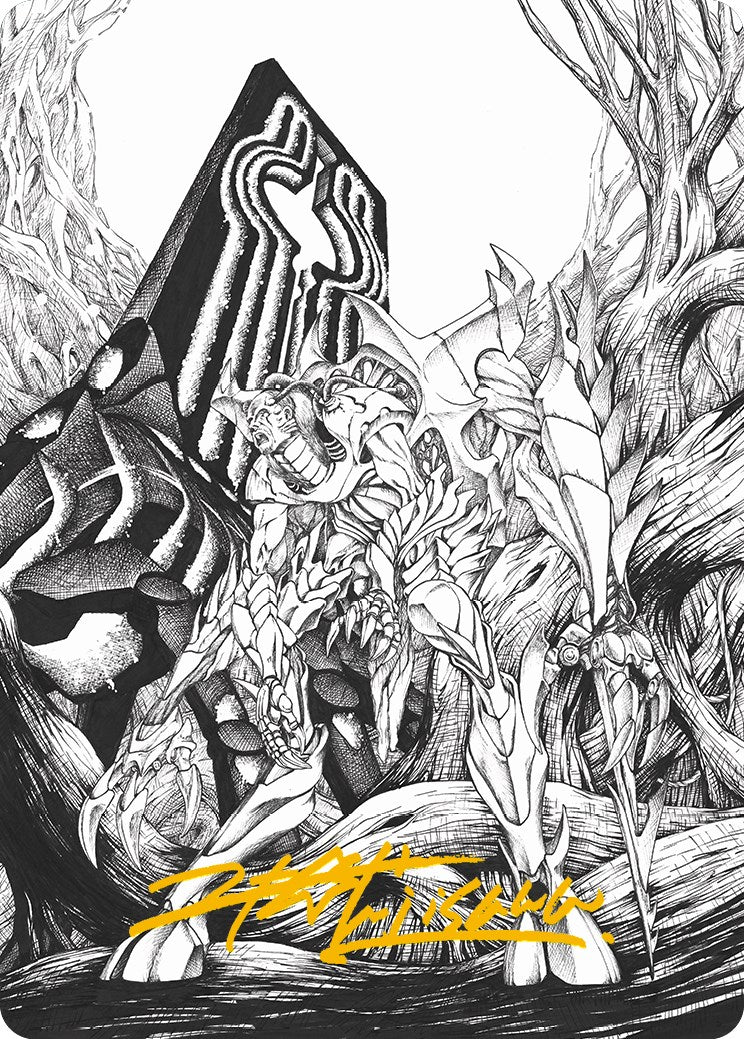 Lukka, Bound to Ruin Art Card (Gold-Stamped Signature) [Phyrexia: All Will Be One Art Series] | Webway Games