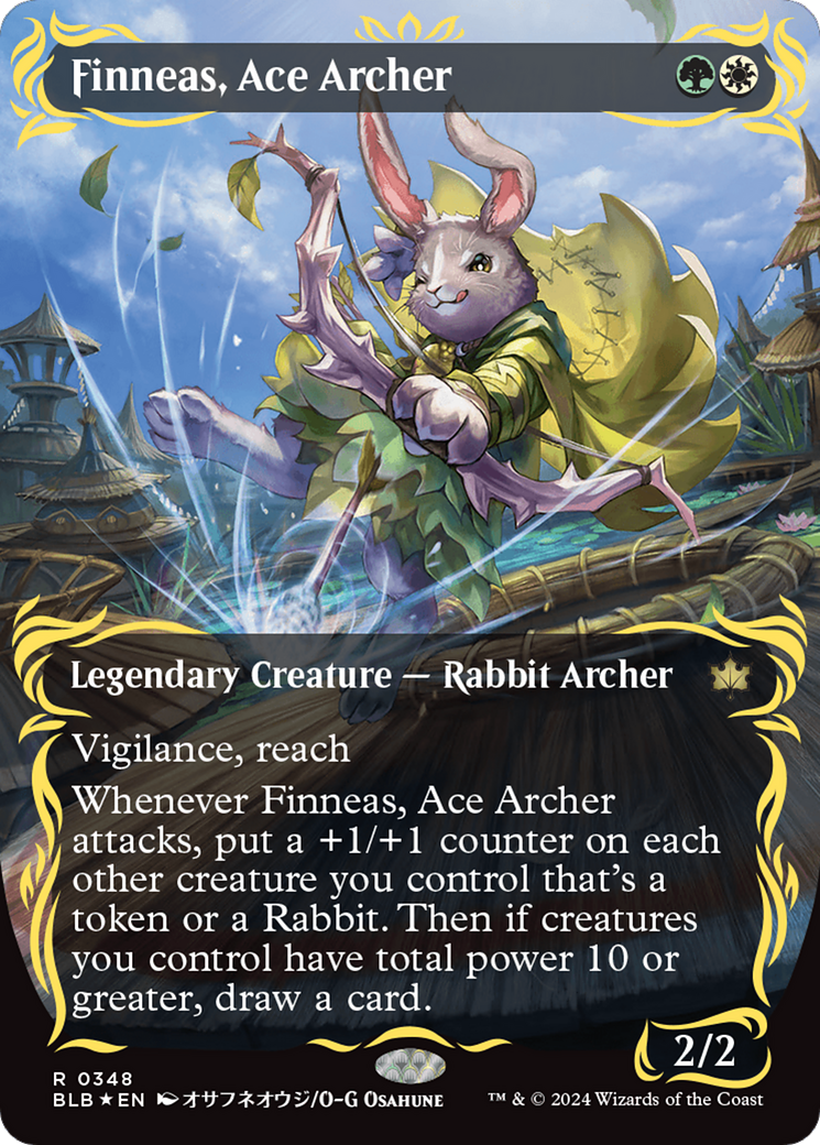 Finneas, Ace Archer (Borderless) (Raised Foil) [Bloomburrow] | Webway Games