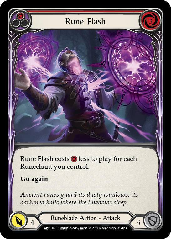Rune Flash (Red) [ARC100-C] (Arcane Rising)  1st Edition Rainbow Foil | Webway Games