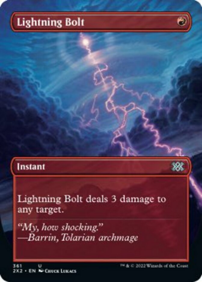 Lightning Bolt (Borderless Alternate Art) [Double Masters 2022] | Webway Games
