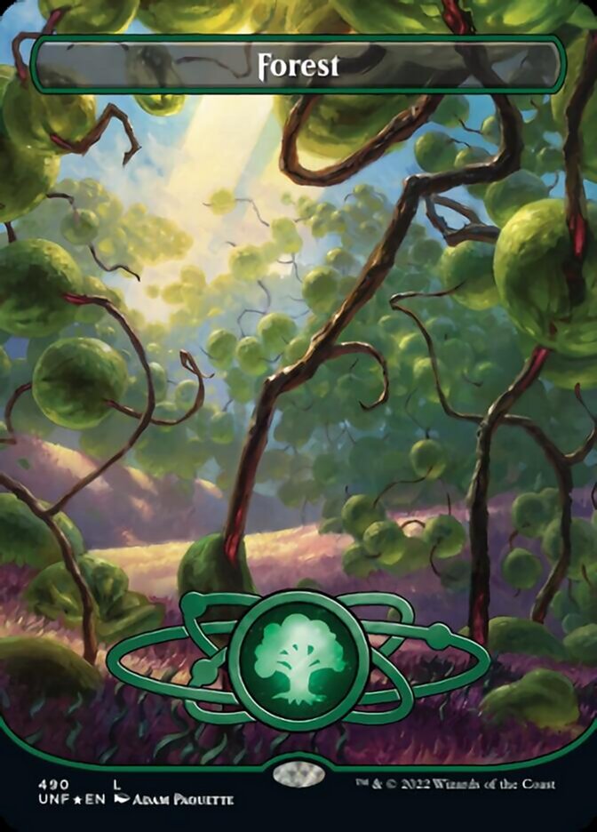 Forest (490) (Planetary Space-ic Land) (Galaxy Foil) [Unfinity] | Webway Games