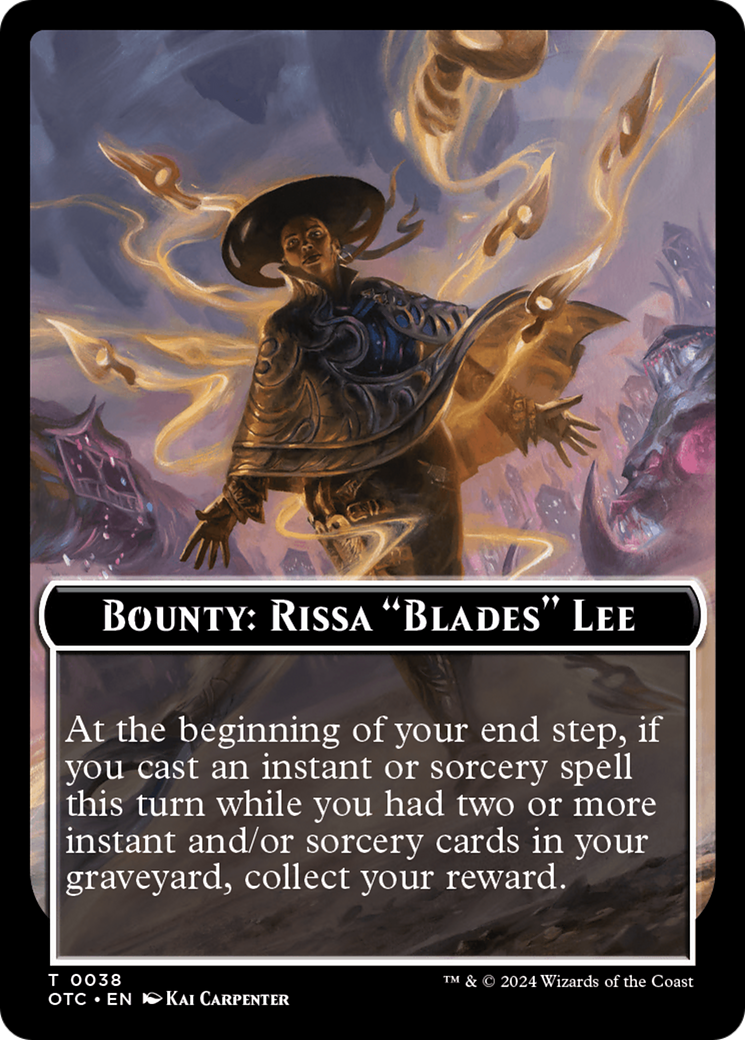 Bounty: Rissa "Blades" Lee // Bounty Rules Double-Sided Token [Outlaws of Thunder Junction Commander Tokens] | Webway Games
