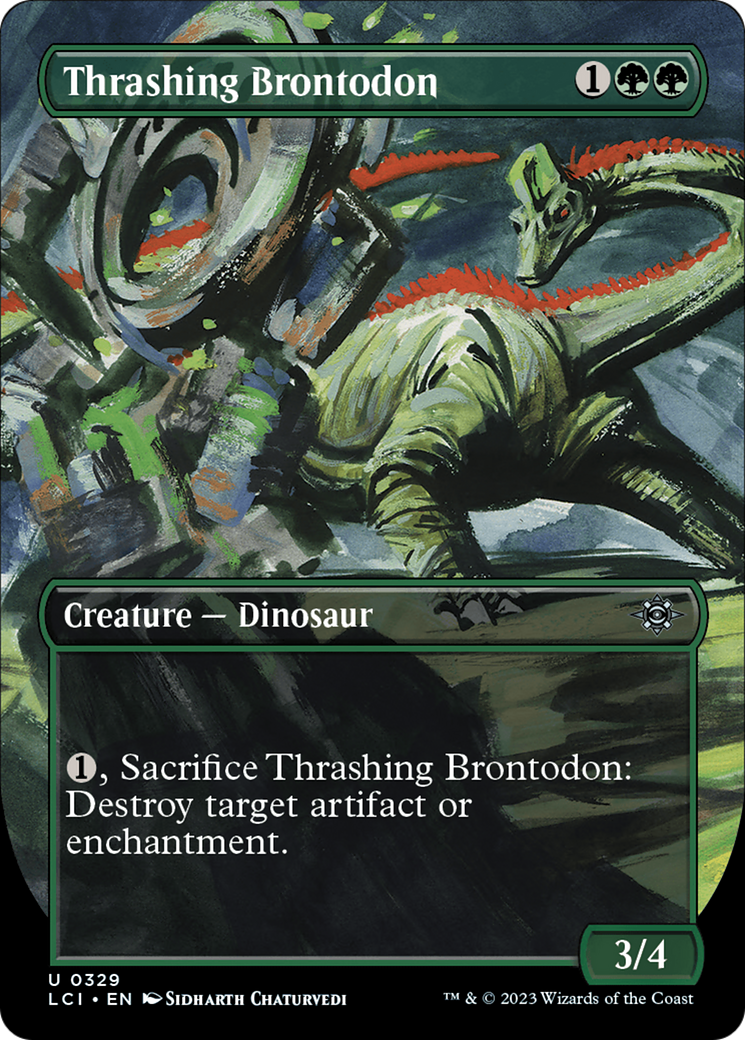 Thrashing Brontodon (Borderless) [The Lost Caverns of Ixalan] | Webway Games