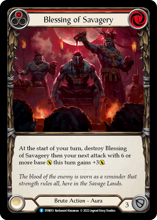 Blessing of Savagery (Red) [DYN013] (Dynasty)  Rainbow Foil | Webway Games