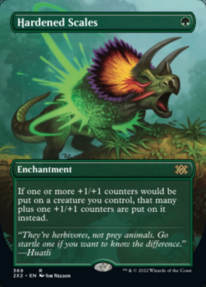 Hardened Scales (Borderless Alternate Art) [Double Masters 2022] | Webway Games