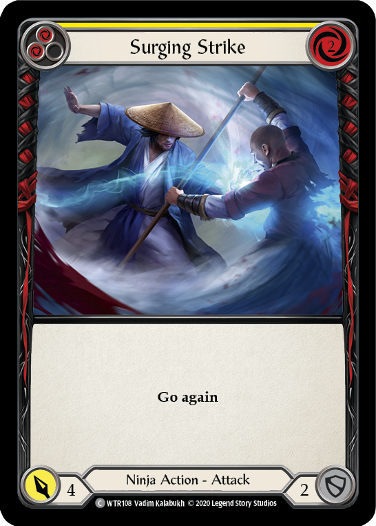 Surging Strike (Yellow) [U-WTR108] (Welcome to Rathe Unlimited)  Unlimited Rainbow Foil | Webway Games