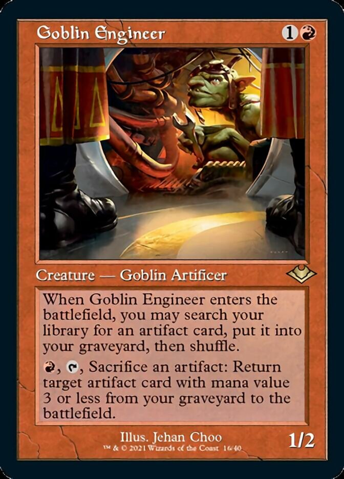Goblin Engineer (Retro Foil Etched) [Modern Horizons] | Webway Games