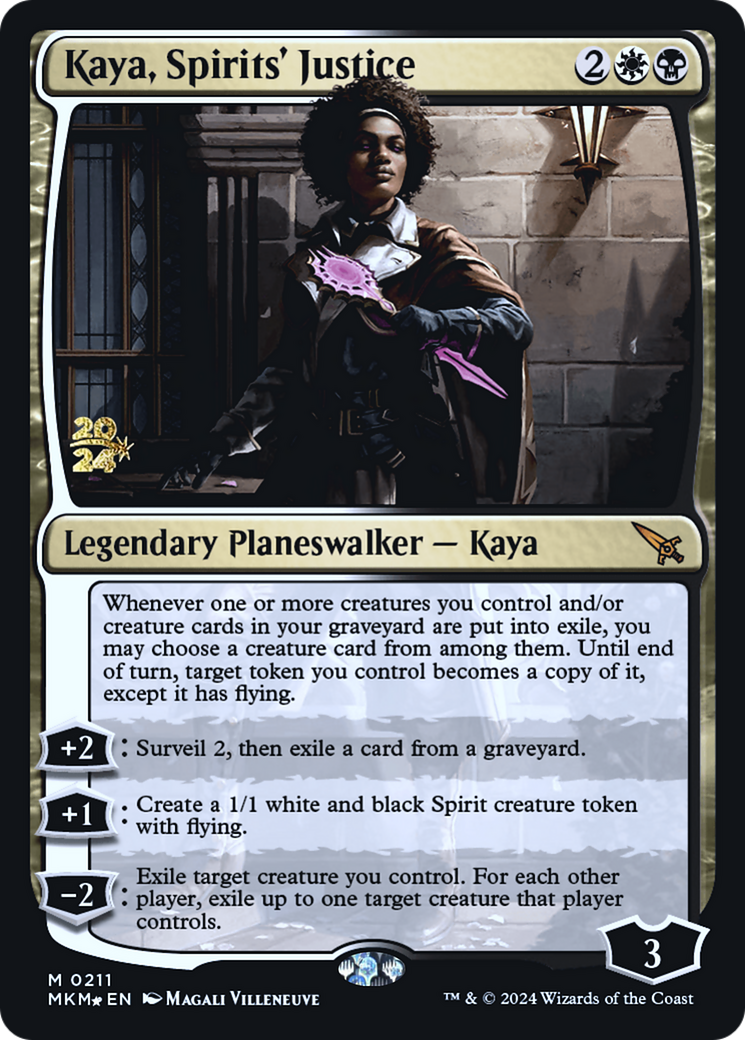 Kaya, Spirits' Justice [Murders at Karlov Manor Prerelease Promos] | Webway Games