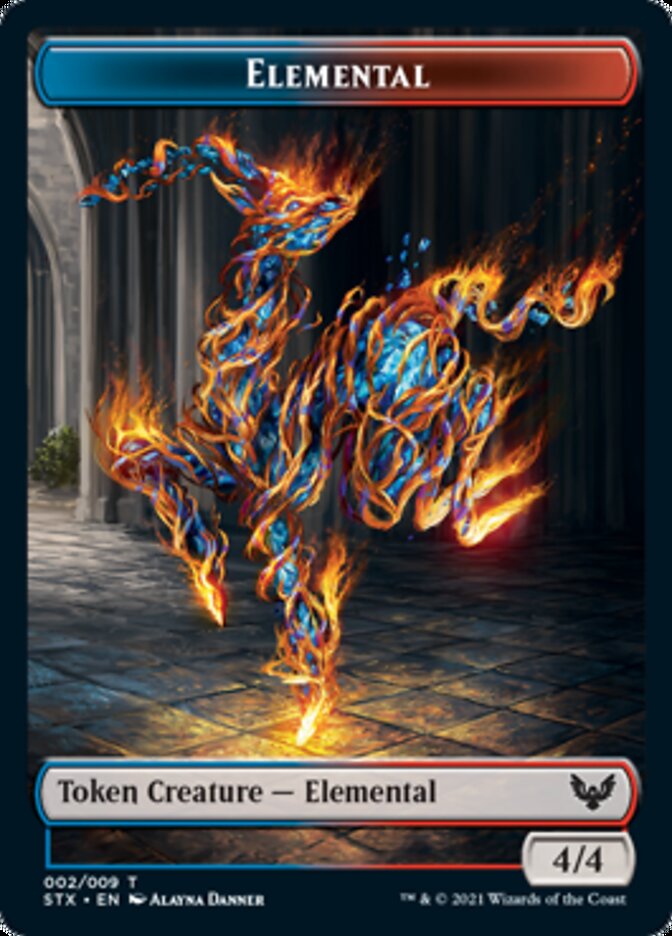 Elemental // Rowan, Scholar of Sparks Emblem Double-Sided Token [Strixhaven: School of Mages Tokens] | Webway Games