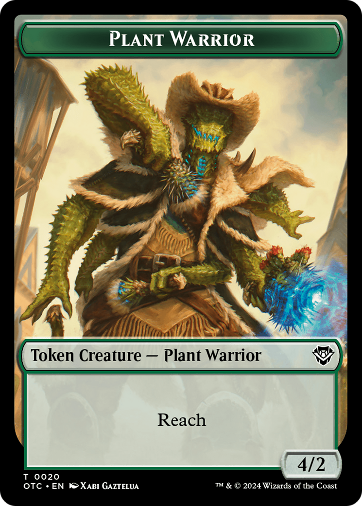Plant Warrior // Treasure Double-Sided Token [Outlaws of Thunder Junction Commander Tokens] | Webway Games