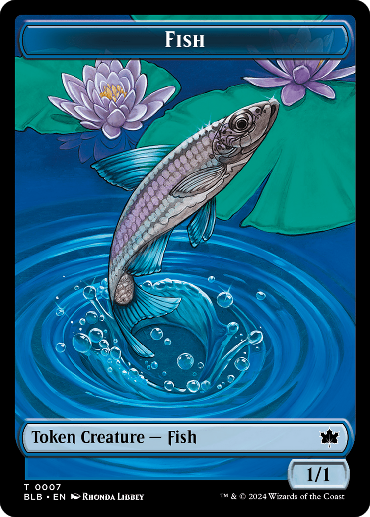 Fish // Iridescent Vinelasher Double-Sided Token [Bloomburrow Tokens] | Webway Games