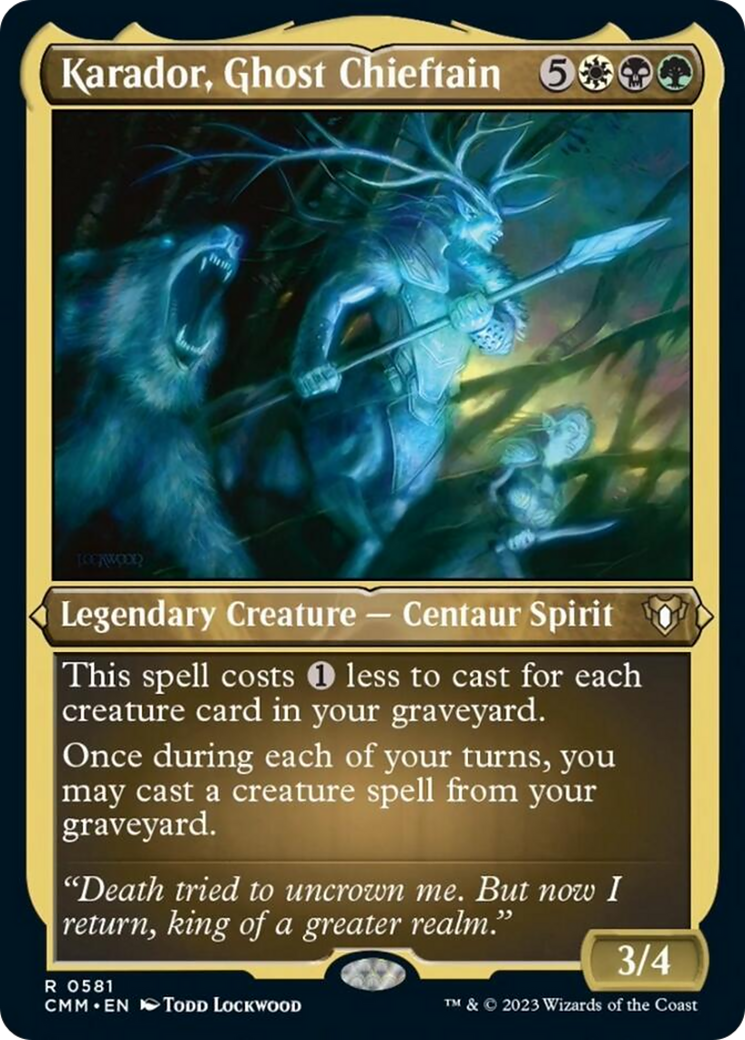 Karador, Ghost Chieftain (Foil Etched) [Commander Masters] | Webway Games