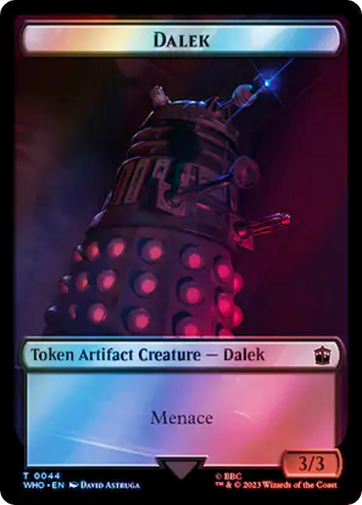 Dalek // Dinosaur Double-Sided Token (Surge Foil) [Doctor Who Tokens] | Webway Games