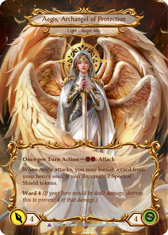 Figment of Protection // Aegis, Archangel of Protection (Marvel) [DTD007] (Dusk Till Dawn)  Cold Foil | Webway Games