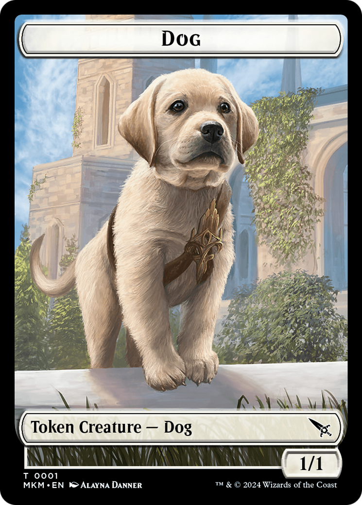 Detective // Dog Double-Sided Token [Murders at Karlov Manor Tokens] | Webway Games