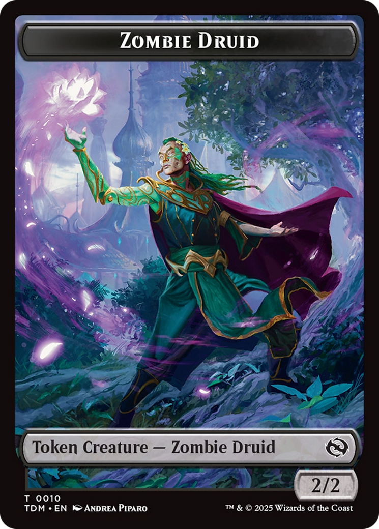 Treasure // Zombie Druid Double-Sided Token [Tarkir: Dragonstorm Tokens] | Webway Games