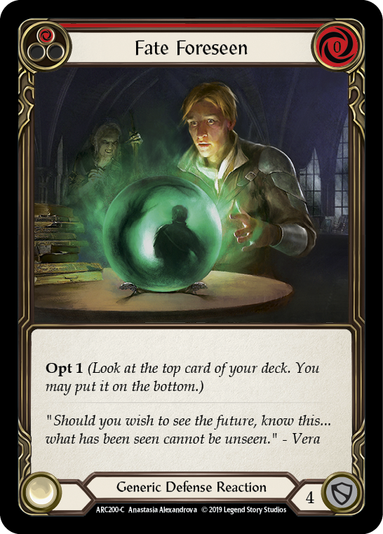 Fate Foreseen (Red) [ARC200-C] (Arcane Rising)  1st Edition Rainbow Foil | Webway Games